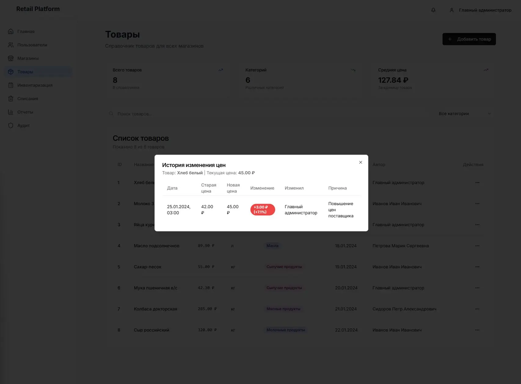 Менеджер учета товаров и финансов - изображение проекта 5, Веб-приложение