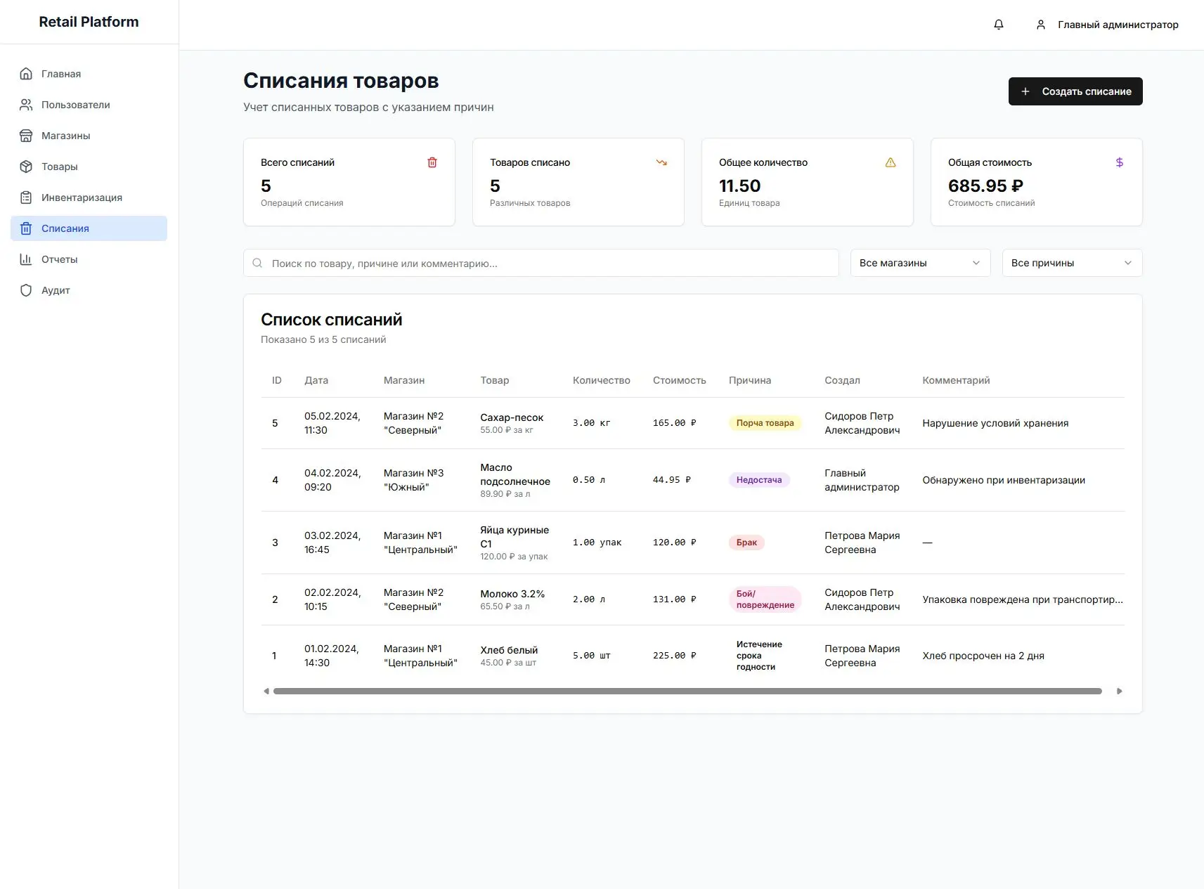 Менеджер учета товаров и финансов - изображение проекта 10, Веб-приложение